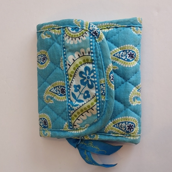 Vera Bradley Tri-fold Wallet Bermuda Blue - Picture 1 of 9